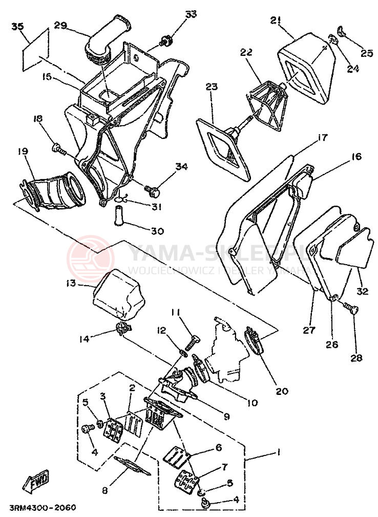 Schemat "Wtrysk paliwa" do Yamaha DT125R