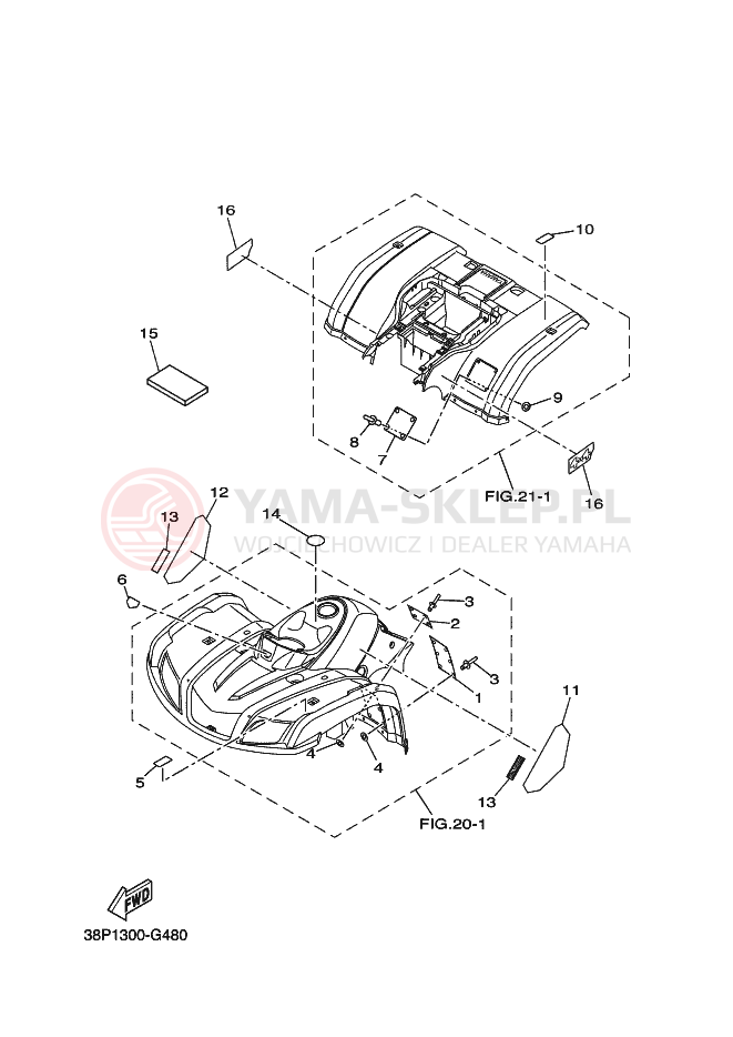 Schemat "naklejki" do Yamaha GRIZZLY 350