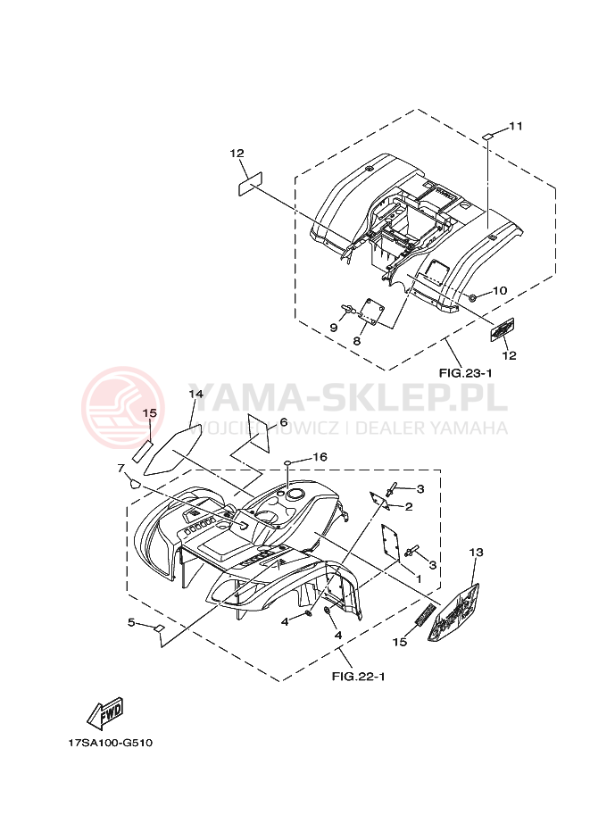 Schemat "naklejki" do Yamaha GRIZZLY 450