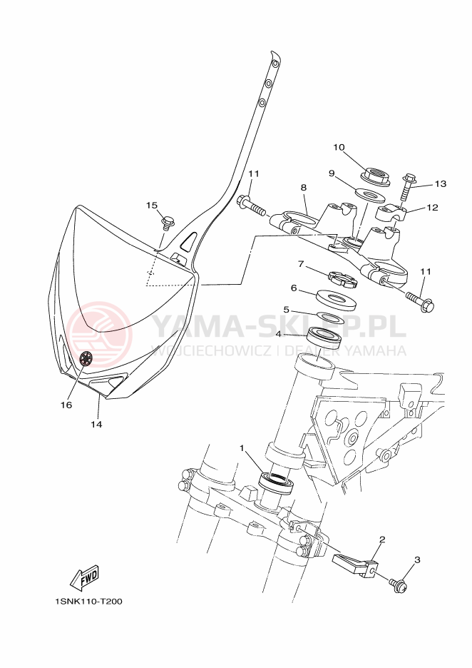 Schemat "Półki zawieszenia" do Yamaha YZ85LW