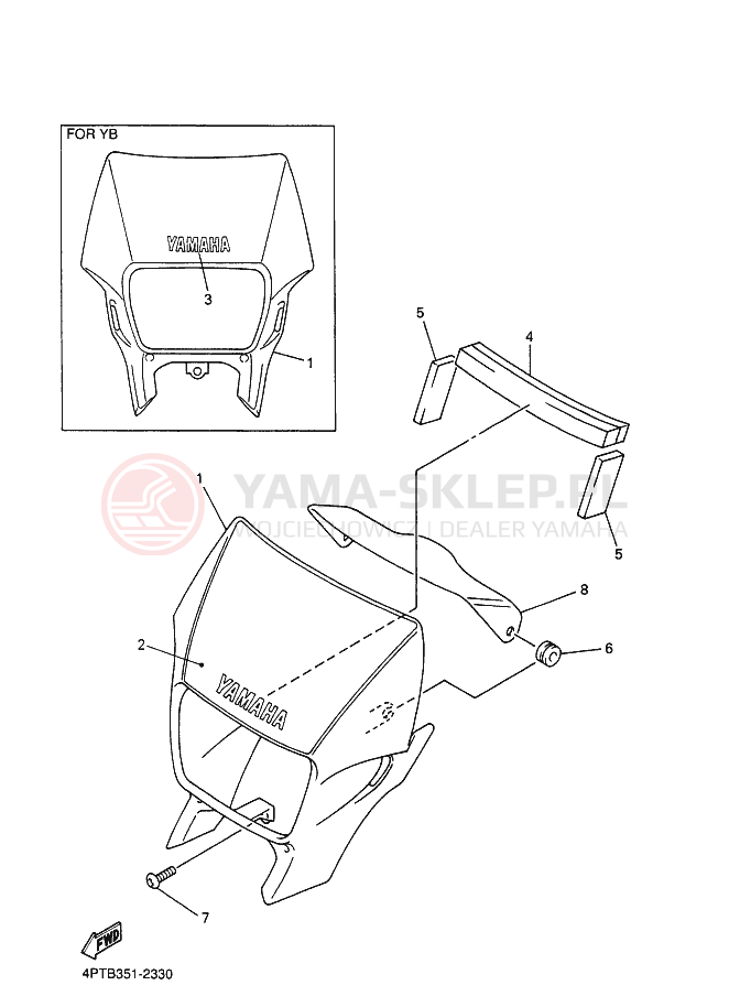 Schemat "Obudowa silnika" do Yamaha XT600E