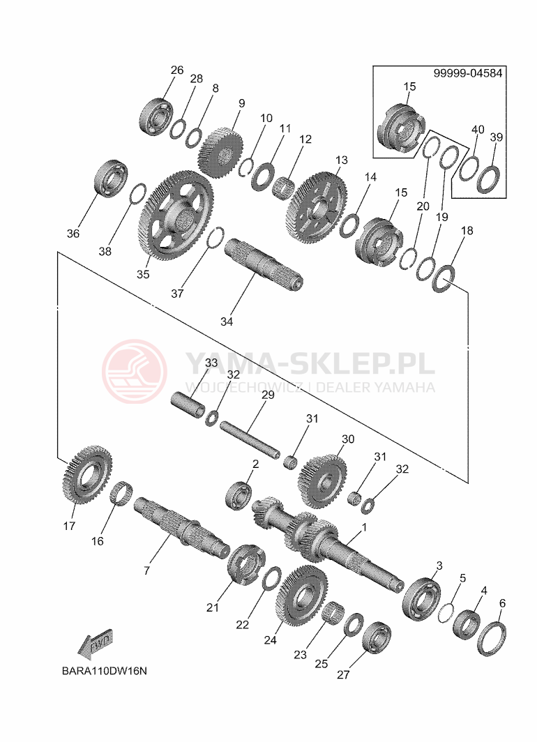 Schemat "Skrzynia biegów " do Yamaha WOLVERINE X2 EPS R-SPEC