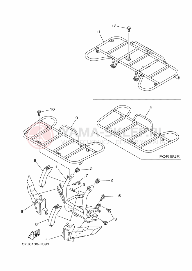 Schemat "RAMIĘ STERUJĄCE" do Yamaha GRIZZLY 450