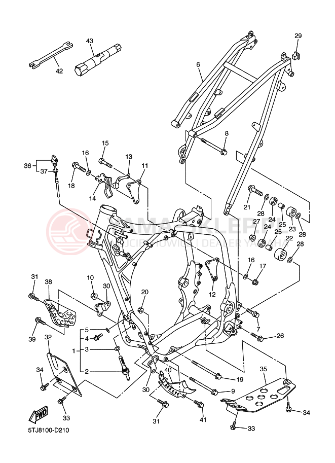 Schemat "rama" do Yamaha WR450F