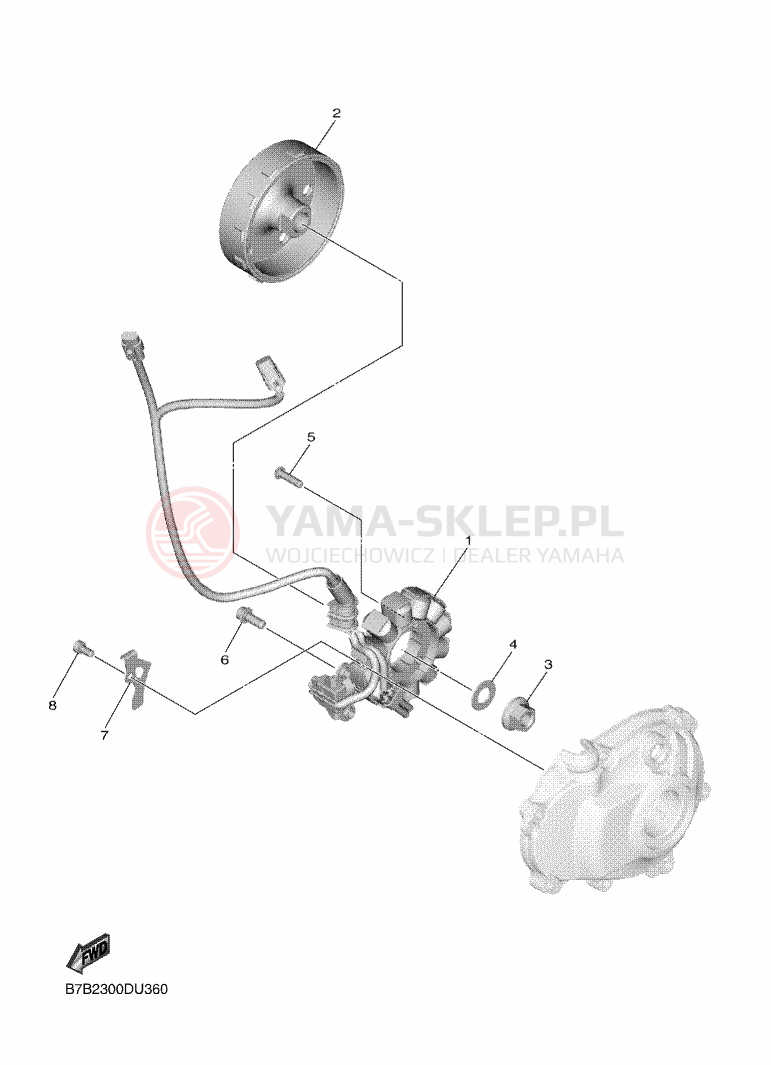 Schemat "prądnica" do Yamaha YZ250F