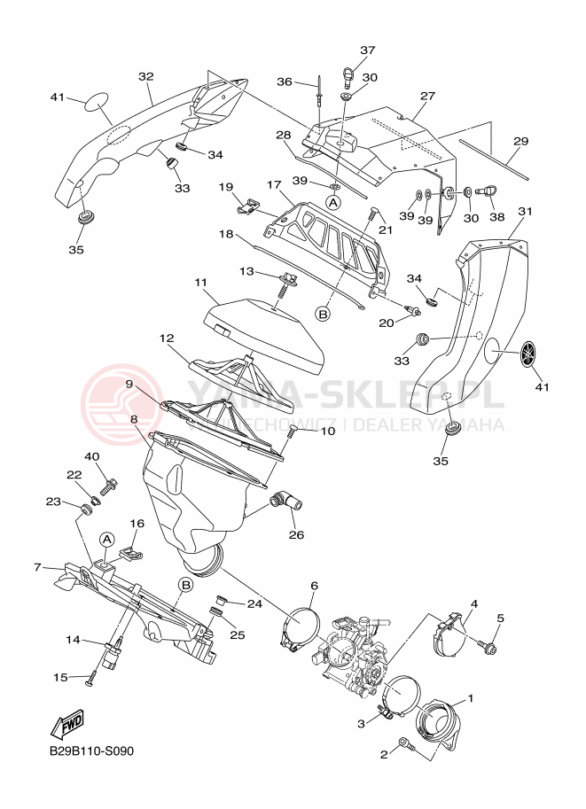 Schemat "Wtrysk paliwa" do Yamaha YZ250FX
