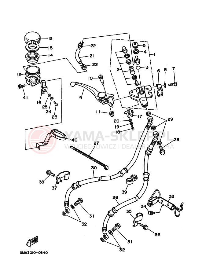Schemat "Pompa hamulcowa przednia" do Yamaha TZR250SP