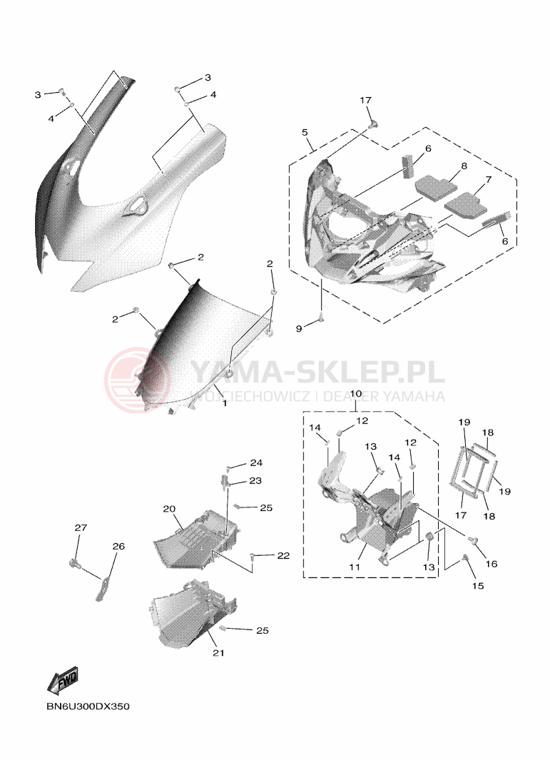 Schemat "elementy nadwozia" do Yamaha YZF-R6