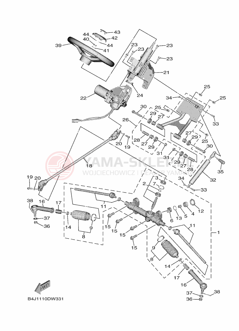 Schemat "Półki zawieszenia" do Yamaha WOLVERINE RMAX EPS SE