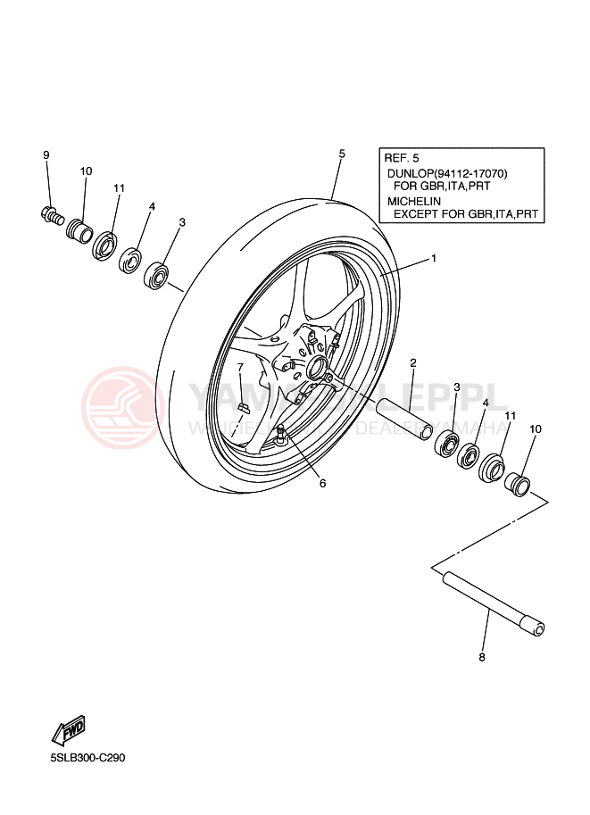 Schemat "Koło przód" do Yamaha YZF-R6