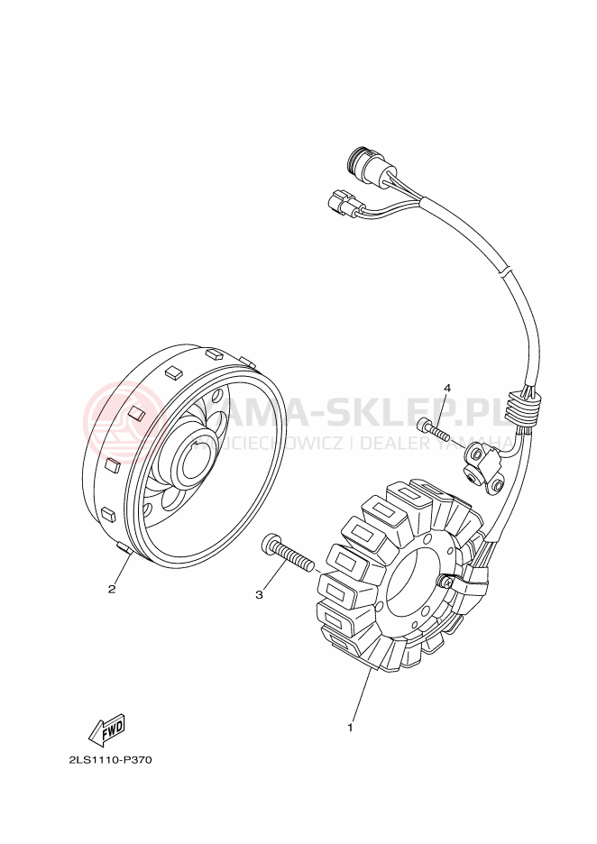 Schemat "prądnica" do Yamaha YFM700R