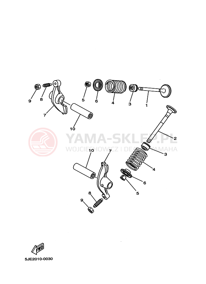 Schemat "zawory" do Yamaha YB-1 YB-1FOUR YB1-4