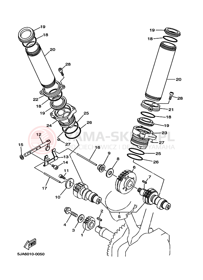 Schemat "Rozrząd - łańcuszek" do Yamaha XV1600 XV1600A