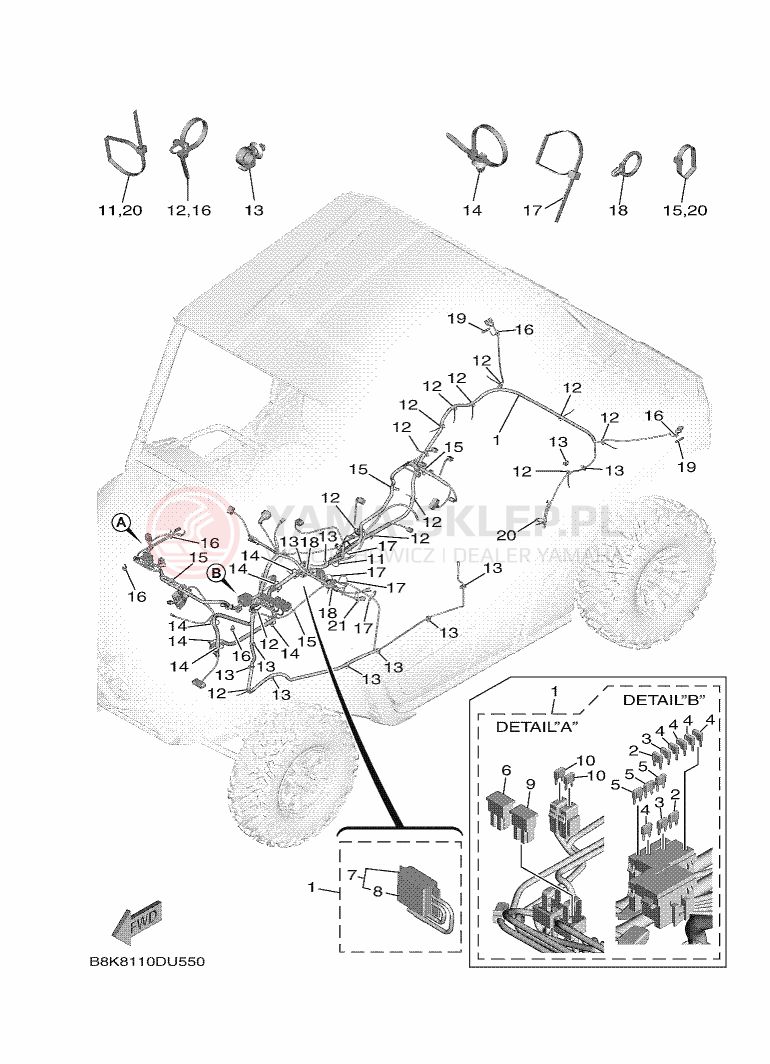 Schemat "układ elektryczny" do Yamaha X2 R-SPEC SE