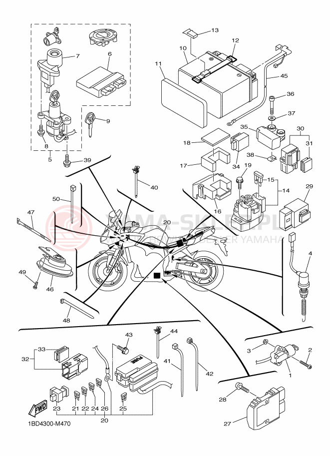 Schemat "układ elektryczny" do Yamaha FZ8-S ABS