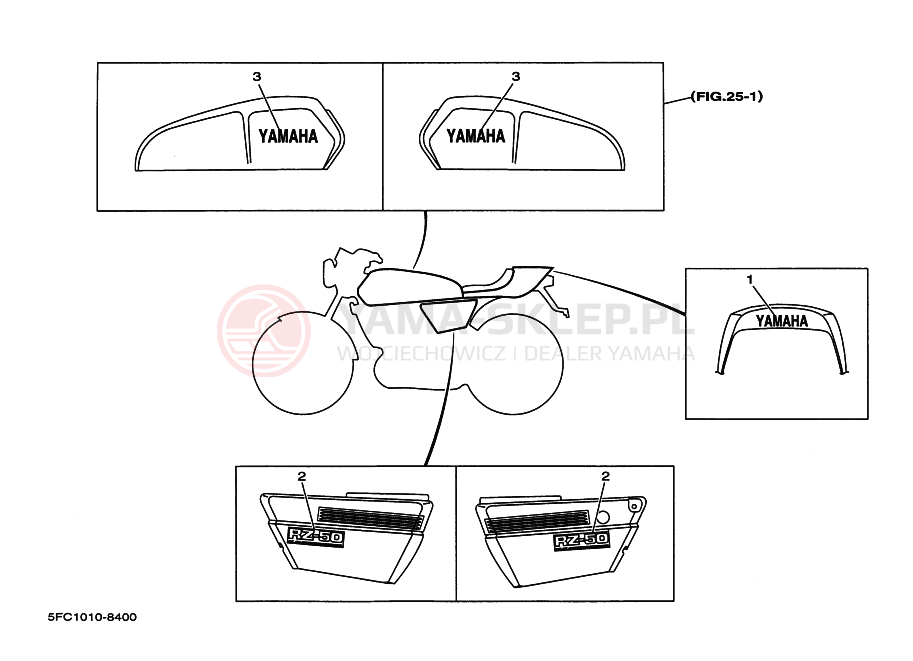 Schemat "naklejki" do Yamaha RZ50