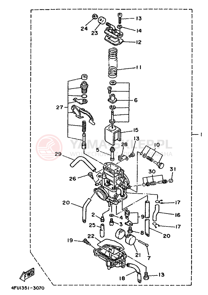 Schemat "Gaźnik" do Yamaha TDR125