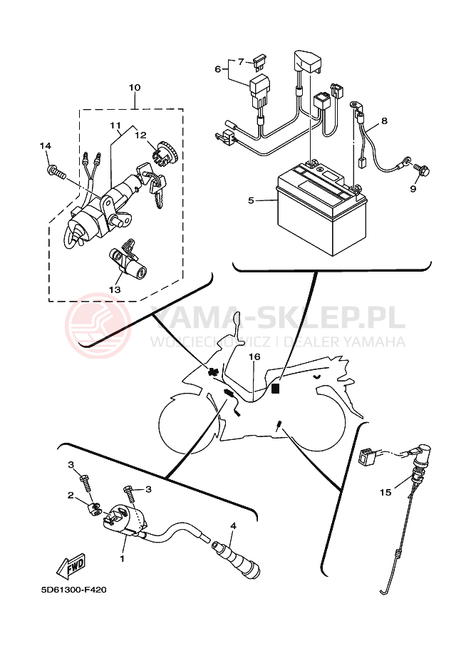 Schemat "układ elektryczny" do Yamaha CRYPTON X
