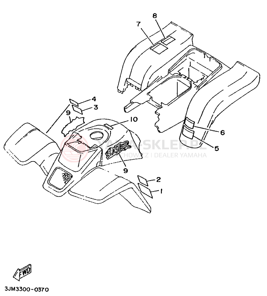 Schemat "naklejki" do Yamaha BLASTER