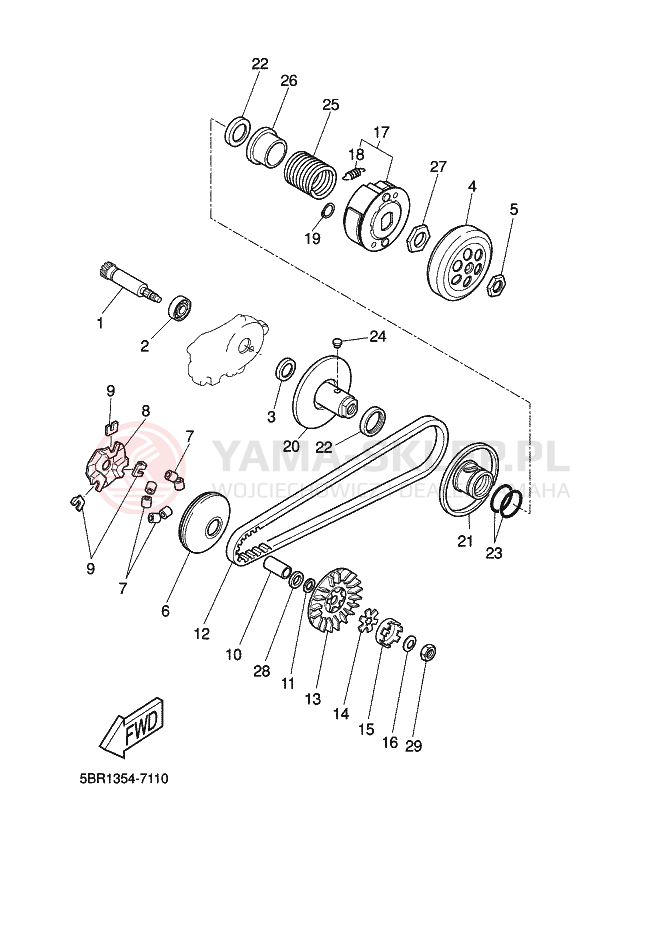 Schemat "sprzęgło" do Yamaha NITRO