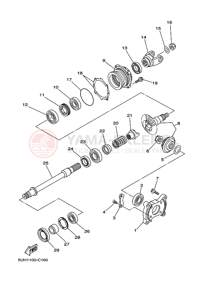 Schemat "PRZEKŁADNIA POŚREDNIA" do Yamaha GRIZZLY 350