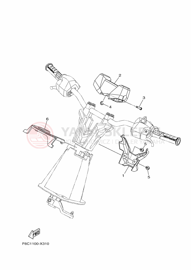 Schemat "Kierownica i osprzęt" do Yamaha JB1050-X