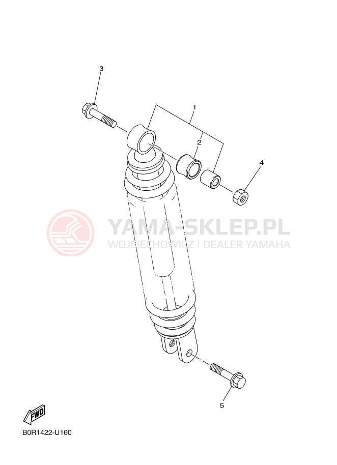 Schemat "zawieszenie tył" do Yamaha D'ELIGHT