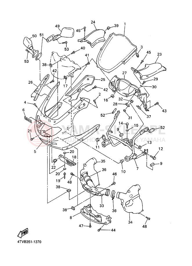 Schemat "Obudowa silnika" do Yamaha YZF600R THUNDERCAT