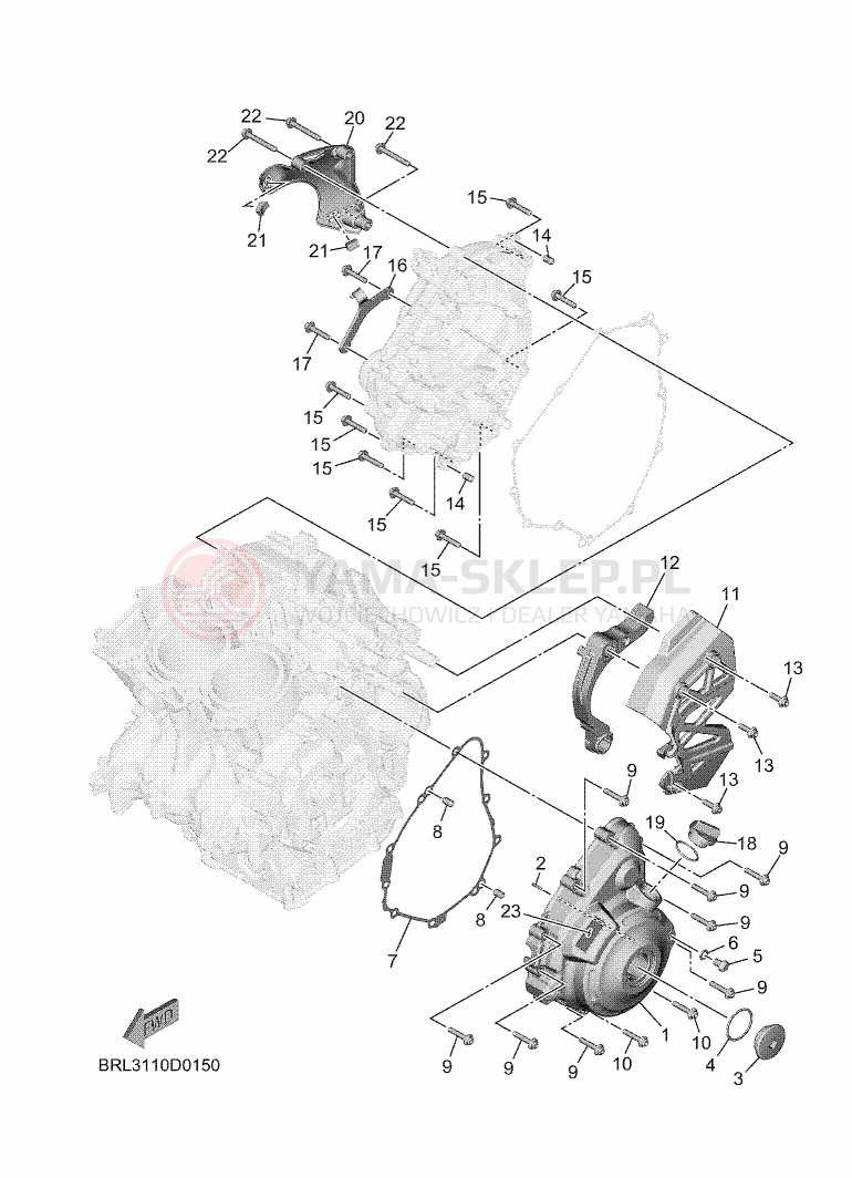 Schemat "Pokrywa silnika" do Yamaha TENERE 700