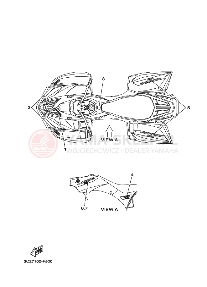 Schemat "Naklejki" do Yamaha WOLVERINE 4WD