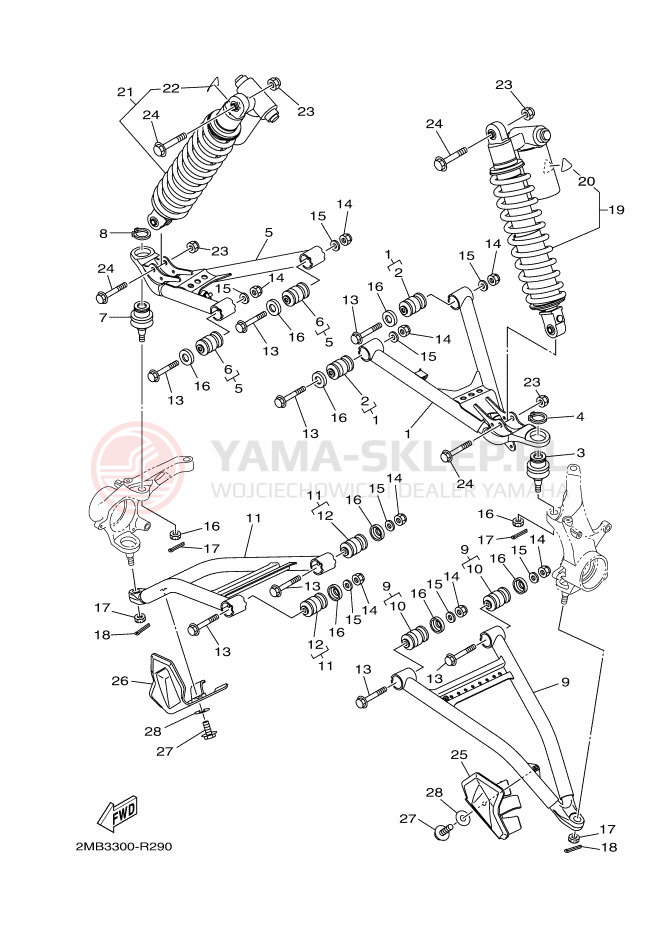 Schemat "Koło przód" do Yamaha WOLVERINE R