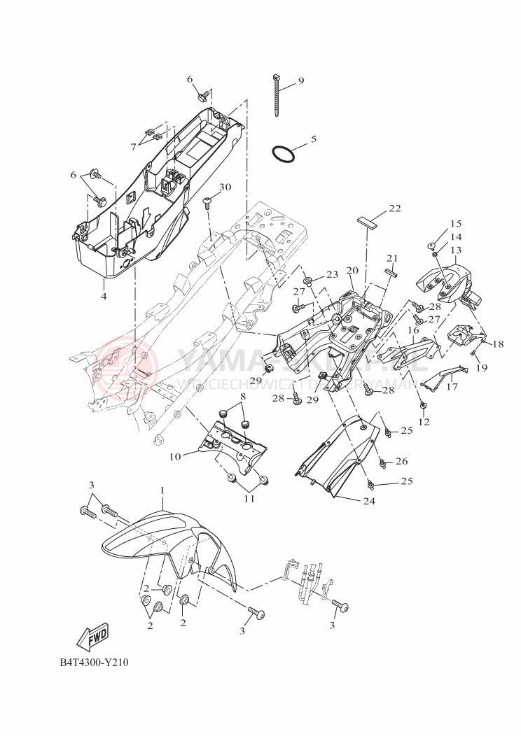 Schemat "błotnik" do Yamaha TRACER 7 35KW