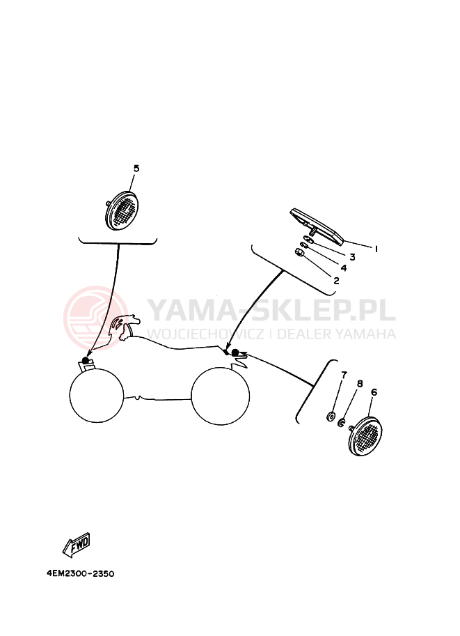 Schemat "układ elektryczny" do Yamaha YFM80