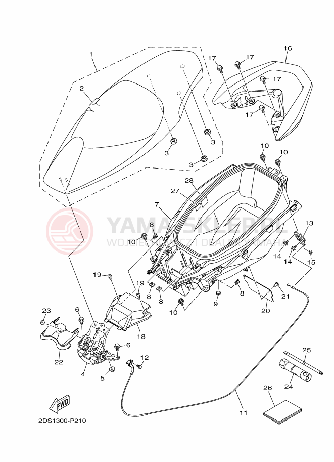 Schemat "siedzenie" do Yamaha GPD125-A