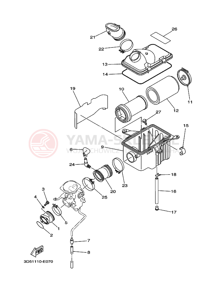 Schemat "Wtrysk paliwa" do Yamaha WOLVERINE 2WD