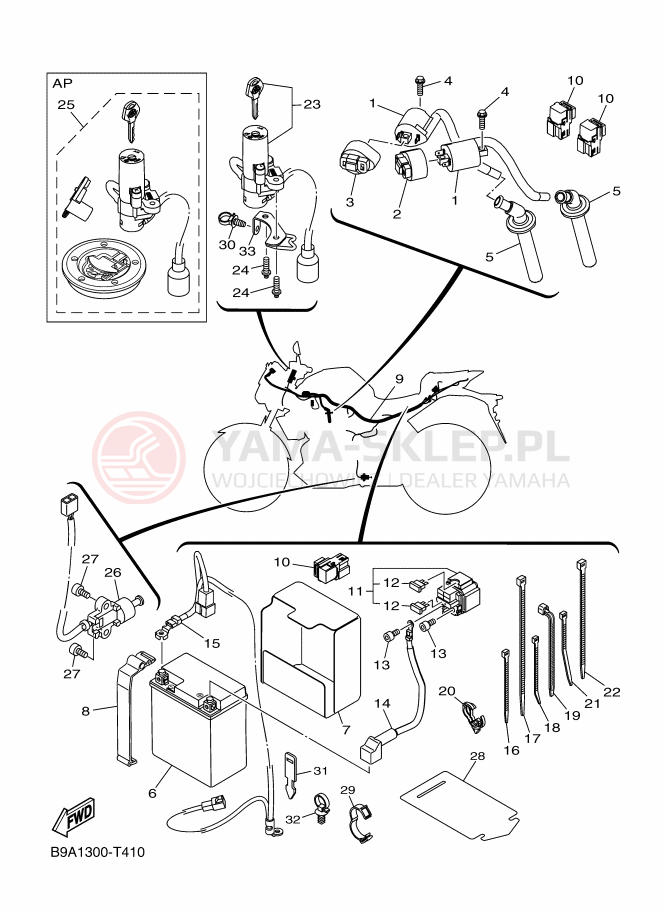 Schemat "układ elektryczny" do Yamaha MT-03