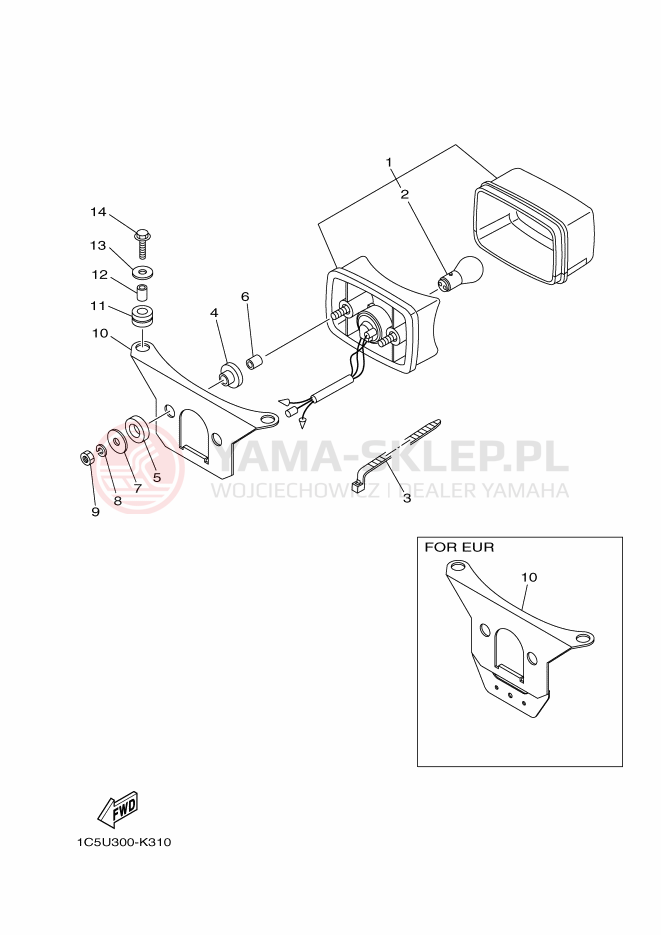Schemat "Oświetlenie tył" do Yamaha GRIZZLY 125