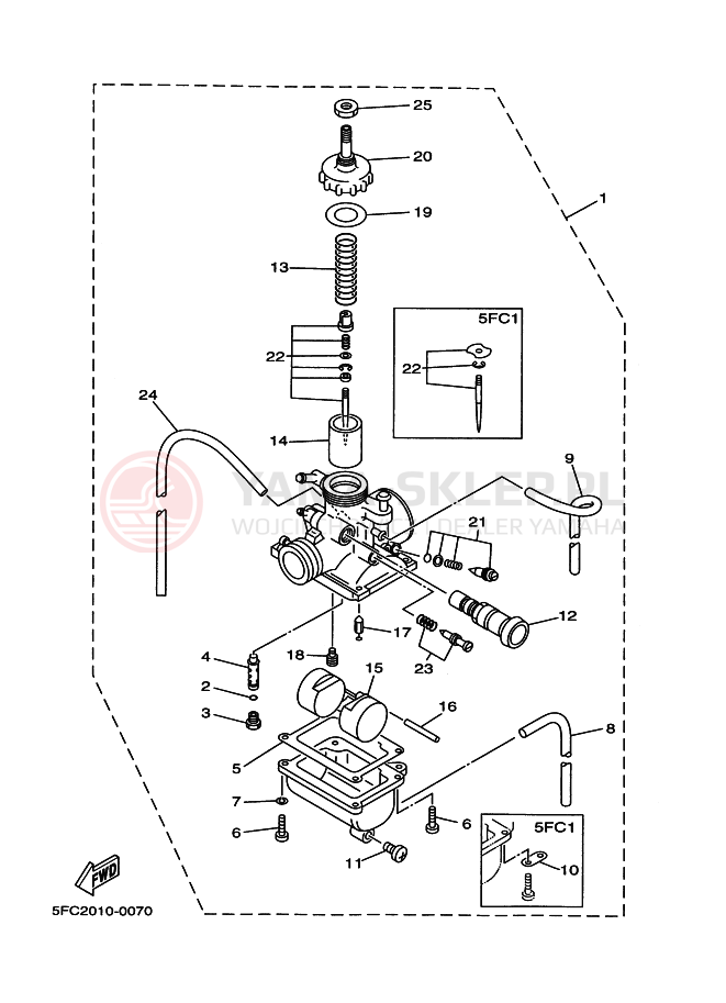 Schemat "Gaźnik" do Yamaha RZ50