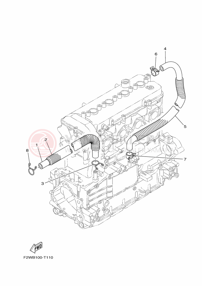 Schemat "Odpowietrzenie układu smarowania" do Yamaha FX1800F-X