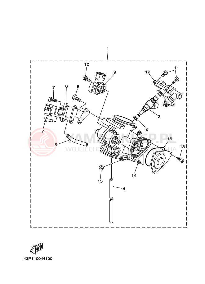 Schemat "Układ wtryskowy" do Yamaha GRIZZLY 700 EPS