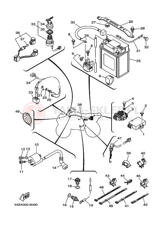 Schemat "układ elektryczny" do Yamaha BEAR TRACKER
