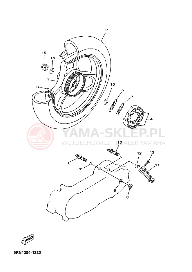 Schemat "Koło tył" do Yamaha NEOS