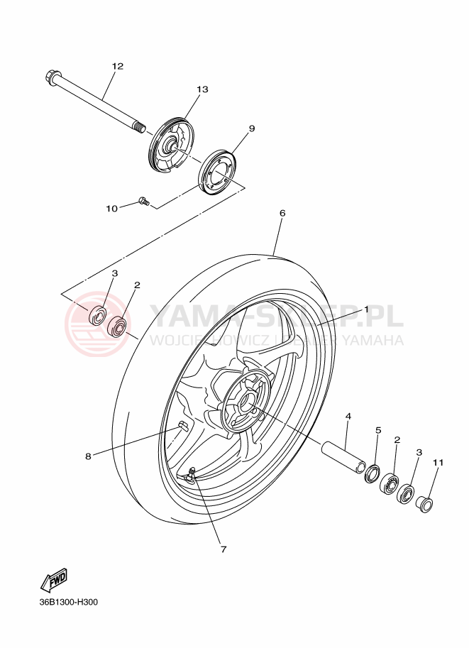 Schemat "Koło przód" do Yamaha DIVERSION