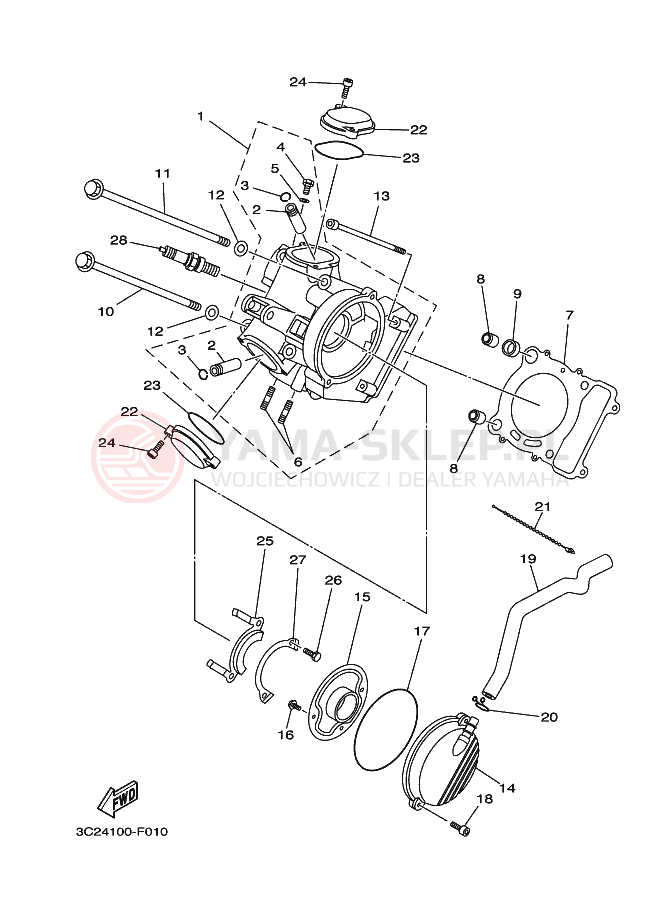 Schemat "głowica" do Yamaha WOLVERINE 4WD