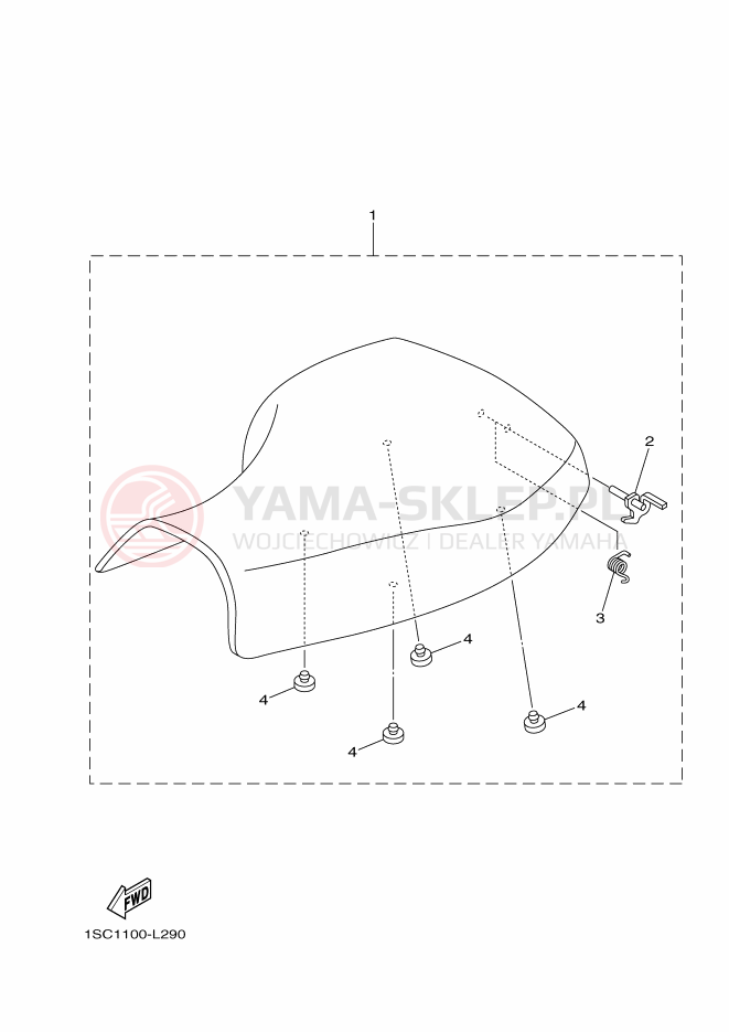 Schemat "siedzenie" do Yamaha YFM300