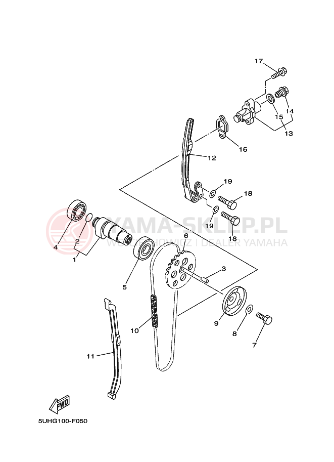 Schemat "Wałek rozrządu" do Yamaha WOLVERINE 2WD