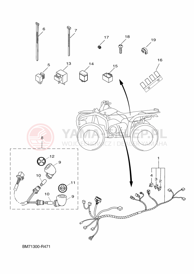Schemat "układ elektryczny" do Yamaha GRIZZLY 450 EPS