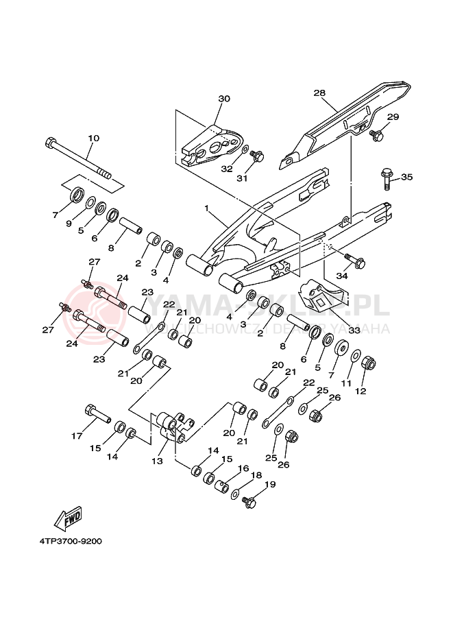 Schemat "wahacz" do Yamaha DT230 DT230L