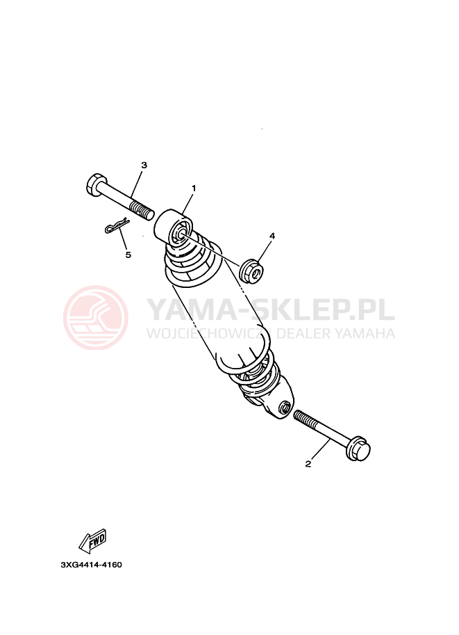 Schemat "zawieszenie tył" do Yamaha GRAND AXIS