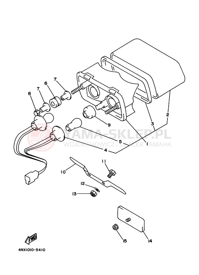 Schemat "lampa tył" do Yamaha TRX850